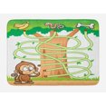 thumbnail image 1 of Cartoon Activity Bath Mat, Curious Monkey Trying to Reach the Banana Maze Design Pathway Funky Forest, Plush Bathroom Decor Mat with Non Slip Backing, 29.5" X 17.5", Multicolor, by Ambesonne, 1 of 2