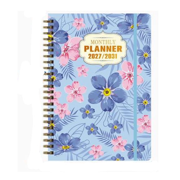 2027-2031 Monthly Planner, 5 year planner, 5.5" x 8.3" Spiral Bound Agenda for Women, Floral Calendar Planner with Monthly Tabs, 60-Month Organizer for Scheduling & Goal Tracking For Office Study