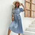 thumbnail image 2 of Sngxgn Dresses for Women Front Tie Cap Sleeves V Neck Midi Bodycon Dress(Sky Blue,L), 2 of 9