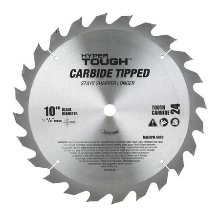 Hyper Tough 10 in. 24T Circular Saw Blades, Steel Material