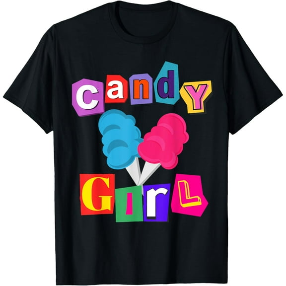 Candy Girl Cotton Candy Theme Party Costume National Day T-Shirt men and women can wear, black, white, gifts