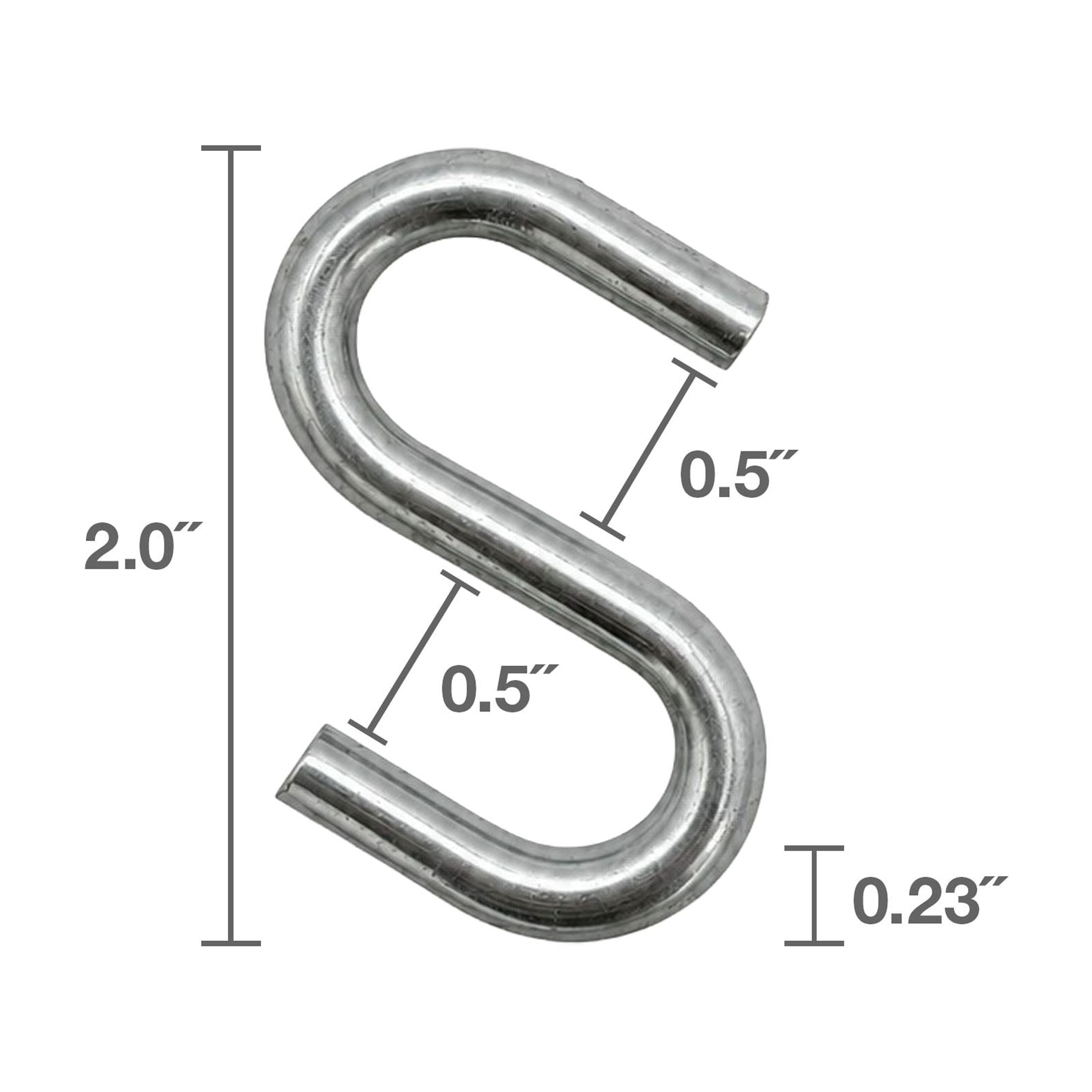 1/4" S-Hooks, 2 Pack, Zinc, Peerless Chain Company, #4717238