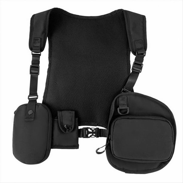 Chaleco Multifunción para Hombre y Mujer, con Hebilla Ajustable, Estilo Hip Hop Punk, Sin Mangas, para Exteriores.
