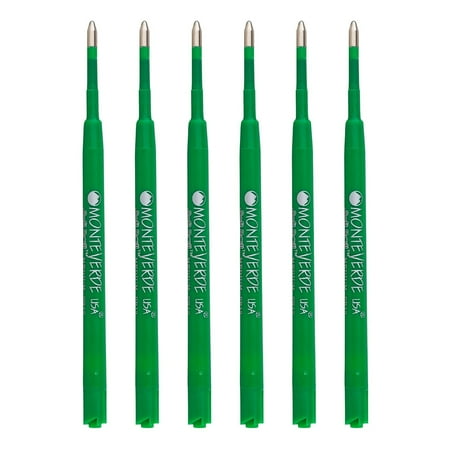 UPC: 0080333910214 | Monteverde Ballpoint Pen Refill Medium Point Green Ink 6 Pack (PR133GN)