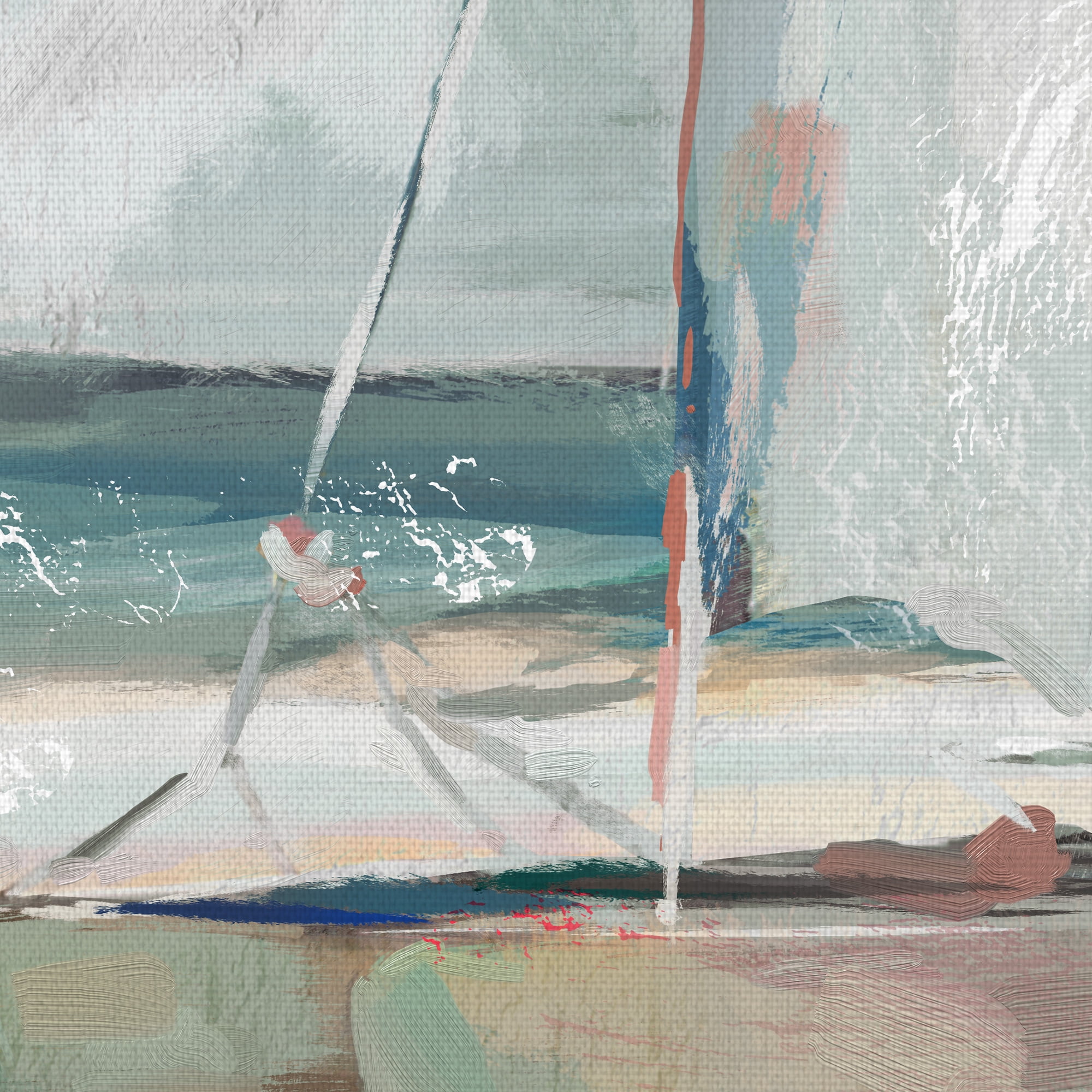 Masterpiece Art Gallery Windblown Coastal Sail by Studio Arts Canvas Art Print 30" x 40"