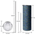 thumbnail image 5 of 20oz Blue Christmas Holly and Candy Cane Pattern Skinny Tumblers Stainless Steel Tumbler with Lid and Straw,Vacuum Insulated Double Wall Travel Tumbler Cups with Cleaning Brush for Coffee,Tea, 5 of 6