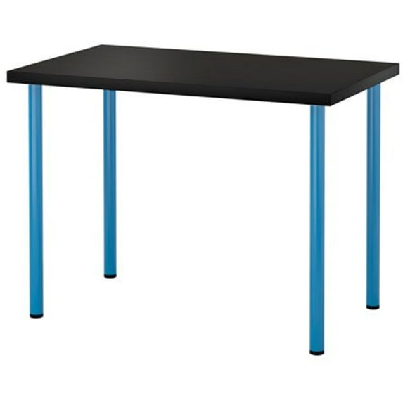 Ikea Table Adjustable, black-brown top, blue legs 6204.111117.3838