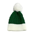 thumbnail image 4 of Gorro navideño suave con pompón, gorro de punto para pescar, hacer senderismo, acampar, montar a caballo, carnavales Niño Verde, 4 of 8
