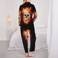 thumbnail image 3 of Pajamas for Women Set - Satanic Skull Flames Darkness Comfy Long Sleeve Button Up Pajama Sets for Women 2 Piece, Soft Sleepwear Nightwear Pjs Lounge Sets for Women with Pockets, 3 of 6
