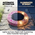 thumbnail image 5 of Bell+Howell Solar Outdoor Mosaic Disk Lights, 4 Pack Ultra-Premium Glass Decorative Pathway, Solar Outdoor Waterproof Disk, LED Pathway, Auto On/Off Lights - Radiant Pink, 5 of 10