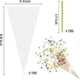 thumbnail image 2 of 100pcs Clear Cone Bags, Sweets Cellophane Treat Bags, 25x13cm Plastic Candy Triangle Bags With Twist Ties For Food -ZHENV, 2 of 5