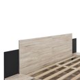 thumbnail image 6 of Duxelifin King Visual Floating Bed with LED Lights, Wooden Platform Bed Frame with Bedside Nightstand, Natural, 6 of 6