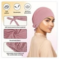 thumbnail image 4 of Jumpingount 3 unids/set Hijab Cap para mujer tela transpirable exquisita artesanía Underscarf Hijab Undercap Hijab Sombreros Beige+Blanco+Negro, 4 of 6