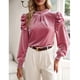 thumbnail image 5 of Blusa de fiesta de terciopelo, blusa de manga larga de terciopelo Blusa de manga larga de terciopelo Blusa de cuello redondo de terciopelo Solución innovadora, 5 of 9