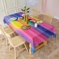 thumbnail image 3 of Colorful Striped Tie Dye Pattern Rectangle Tablecloth 60"x102",Waterproof Polyester Rectangle Table Cloth, Wipeable Spillproof Polyester Tablecloth for Dining, Camping, Indoor and Outdoor, 3 of 6