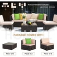 thumbnail image 3 of Vineego 6 Count Metal Weatherproof and Anti-UV Outdoor Conversation Sets with Cushions, Beige/Green, 3 of 4