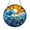 Stained Glass 7.87 Inch, variant on Ocean Wave and Sun Ornament, Coastal Nautical Decor Gift for Beach House Lovers