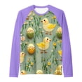 thumbnail image 3 of MHFRRA Camiseta Holgada de Manga Larga con Estampado de Pascua para Mujer Púrpura, 3 of 3