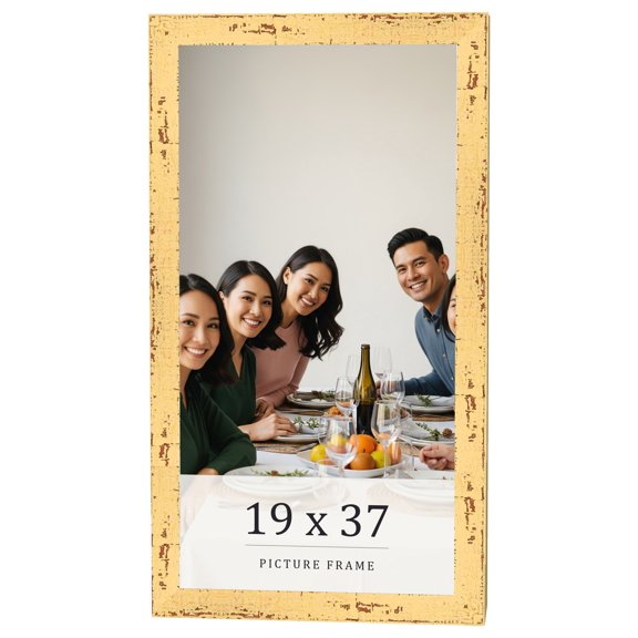 19x37 Frame Yellow Real Wood Picture Frame Width 1.25 inches | Interior Frame Depth 0.5 inches |