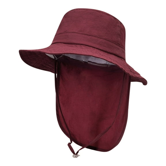 LNMQLPDBS Kids Sun Hat Summer-Outdoor Solid Color Sun Protection Bucket Hat with Chin Strap Toddler Summer Beach Play Hats with Neck Flap for Girl Boy Ages 3~10 Sun Visor Hats for Fishing Adventure