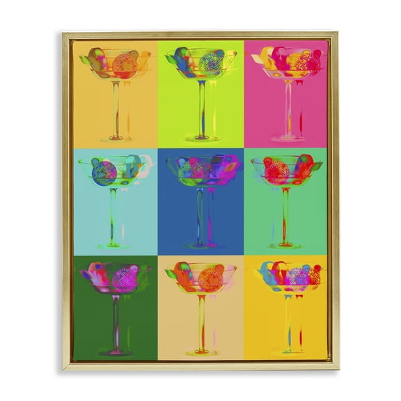 Stupell Industries Mid-Century Gold Floating Frame Canvas Art, 17 x 21, by Lil' Rue