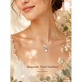 thumbnail image 2 of TANGPOET 925 Sterling Silver White Pearl Dragonfly Necklace for Women, 2 of 5