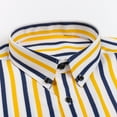 thumbnail image 2 of Men's Striped Button-Down Collar Iron-Free Stretch Dress Shirt, Long Sleeve All-Season Casual, 2 of 7