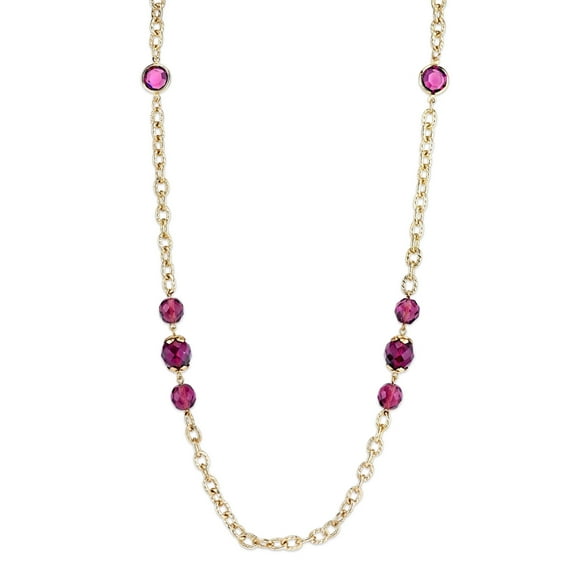 2028 Jewelry Chain And Purple Beaded Long Strand Necklace 42