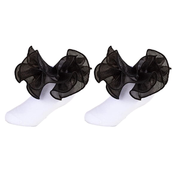 Girls Lace Ruffle Dress Socks Cute Princess Socks Stretch Soft Socks for School Party Holiday 6M-10Y