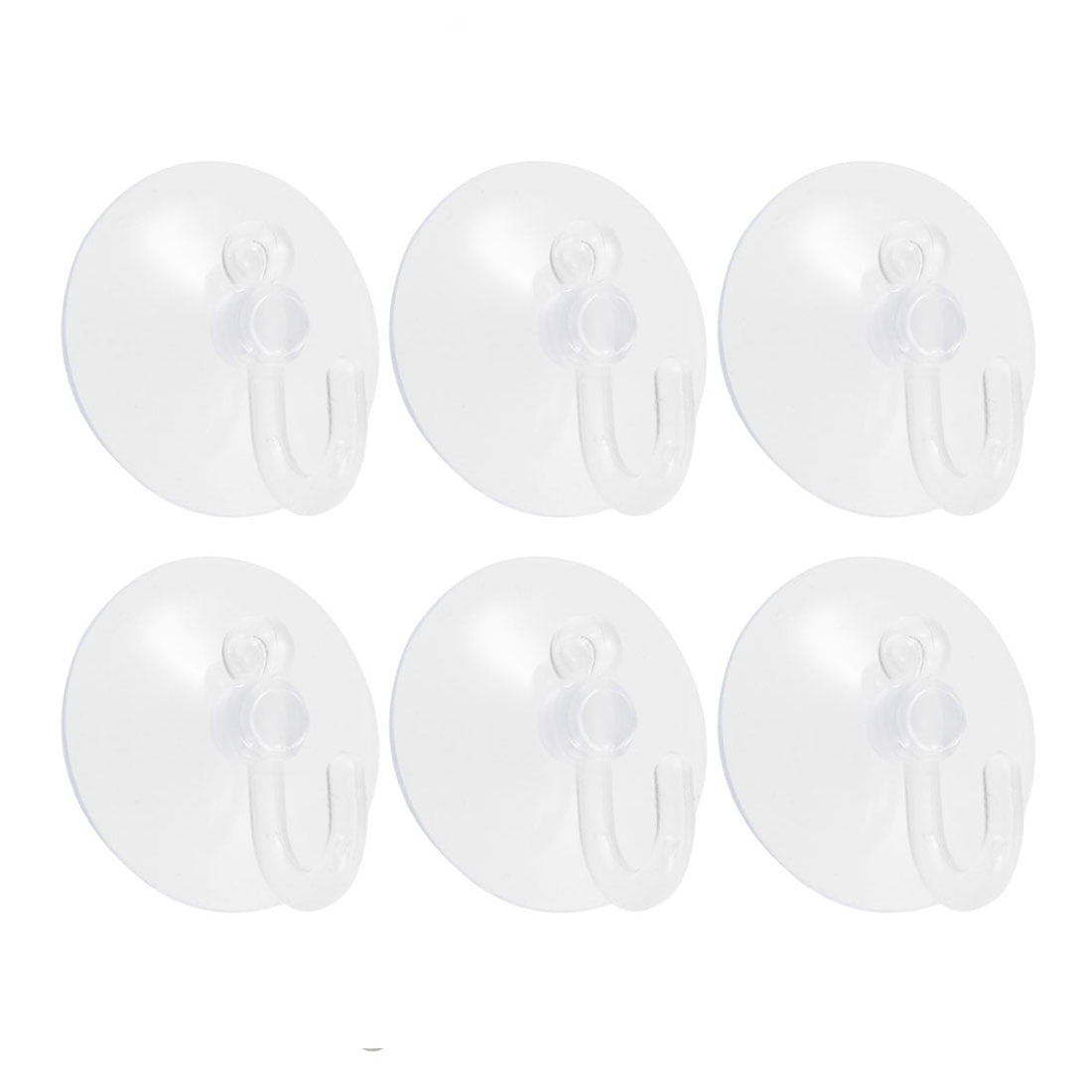 Unique Bargains 6 Pack Plastic Suction Cup Hooks in Clear Blue for Home and Kitchen Use