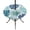 Cyan, Marine, variant on Round Outdoor Tablecloth with Umbrella Hole and Zipper, Teal Blue Palm Leaves Tablecloth with Elastic Waterproof, Tropical Botanical Summer Patio Table Covers for 36" - 44" Picnic Pool Tables