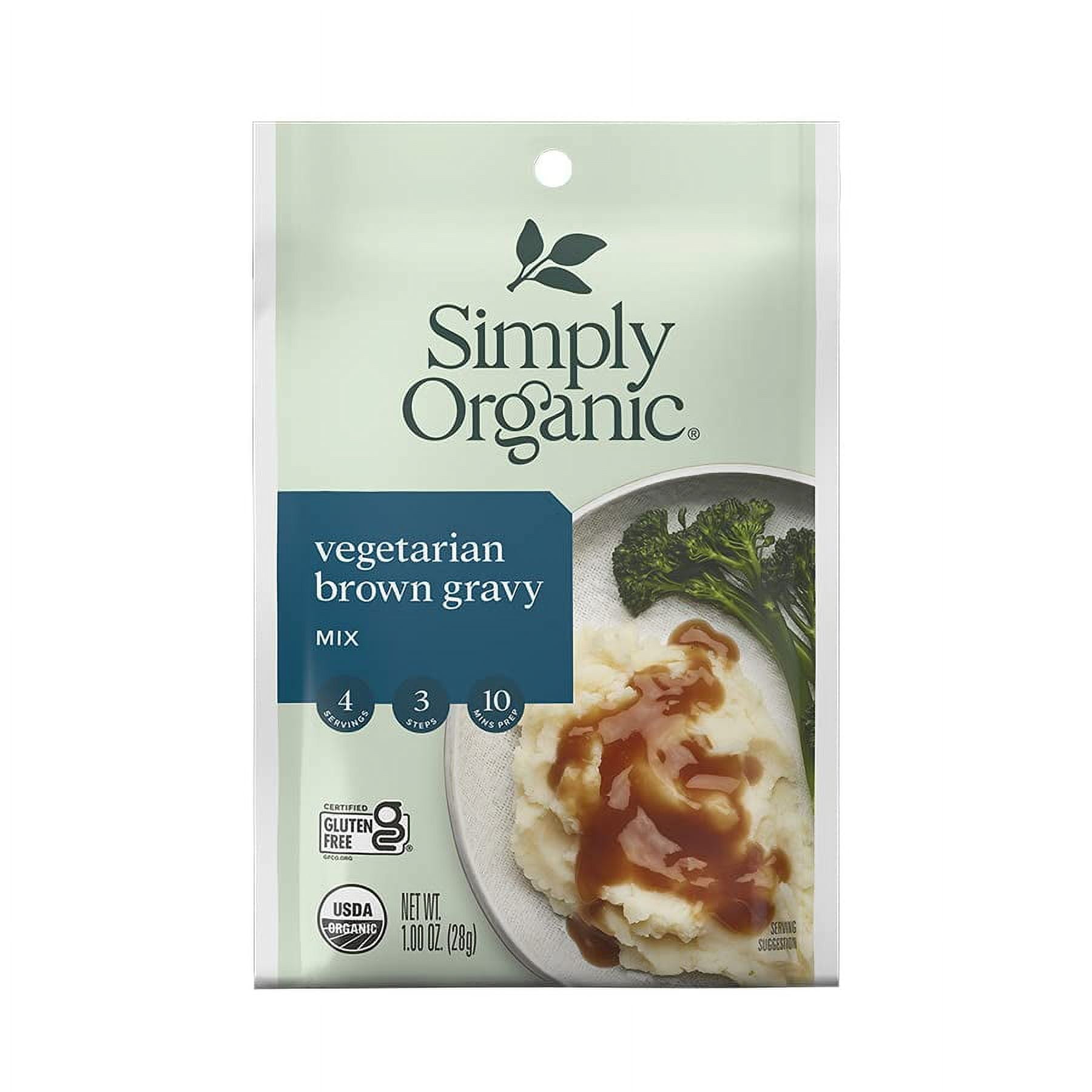 Simply Organic Vegetarian Brown Gravy Mix Certified Organic Vegetarian Gluten-Free | 1 oz | Pack of 12