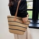 thumbnail image 2 of Bolso Playa Mujer Rayas Negras Cuerda Papel Con Cierre Gran Capacidad, 2 of 5
