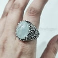 thumbnail image 7 of Natural Aquamarine Mens Ring, March Aquamarine Ring, Aquamarine Ring, Silver Jewelry, 925 Silver Ring, Gift, Heavy Mens Ring, Arabic Design, Ottoman Style Ring, Christmas, Turkey Mens Signet Ring, 7 of 7