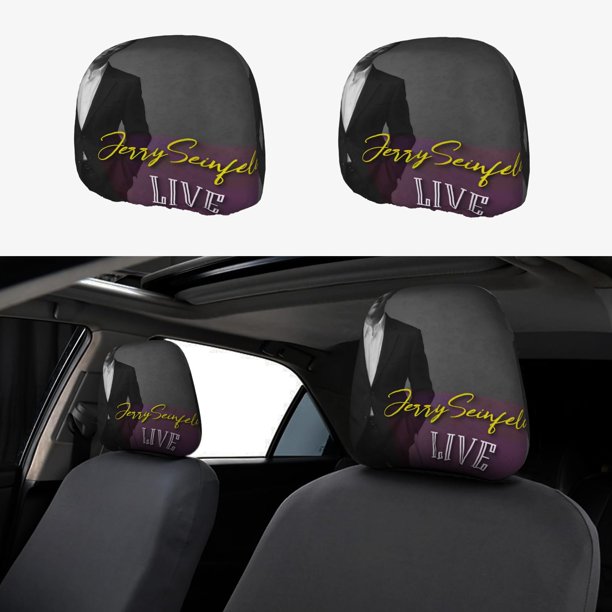Seinfeld Funda Protectora Universal para Reposacabezas de Coche, Funda Elástica para Reposacabezas de Asiento de Auto, Funda de Tela Antipolvo, Accesorios de Interior 2 Piezas