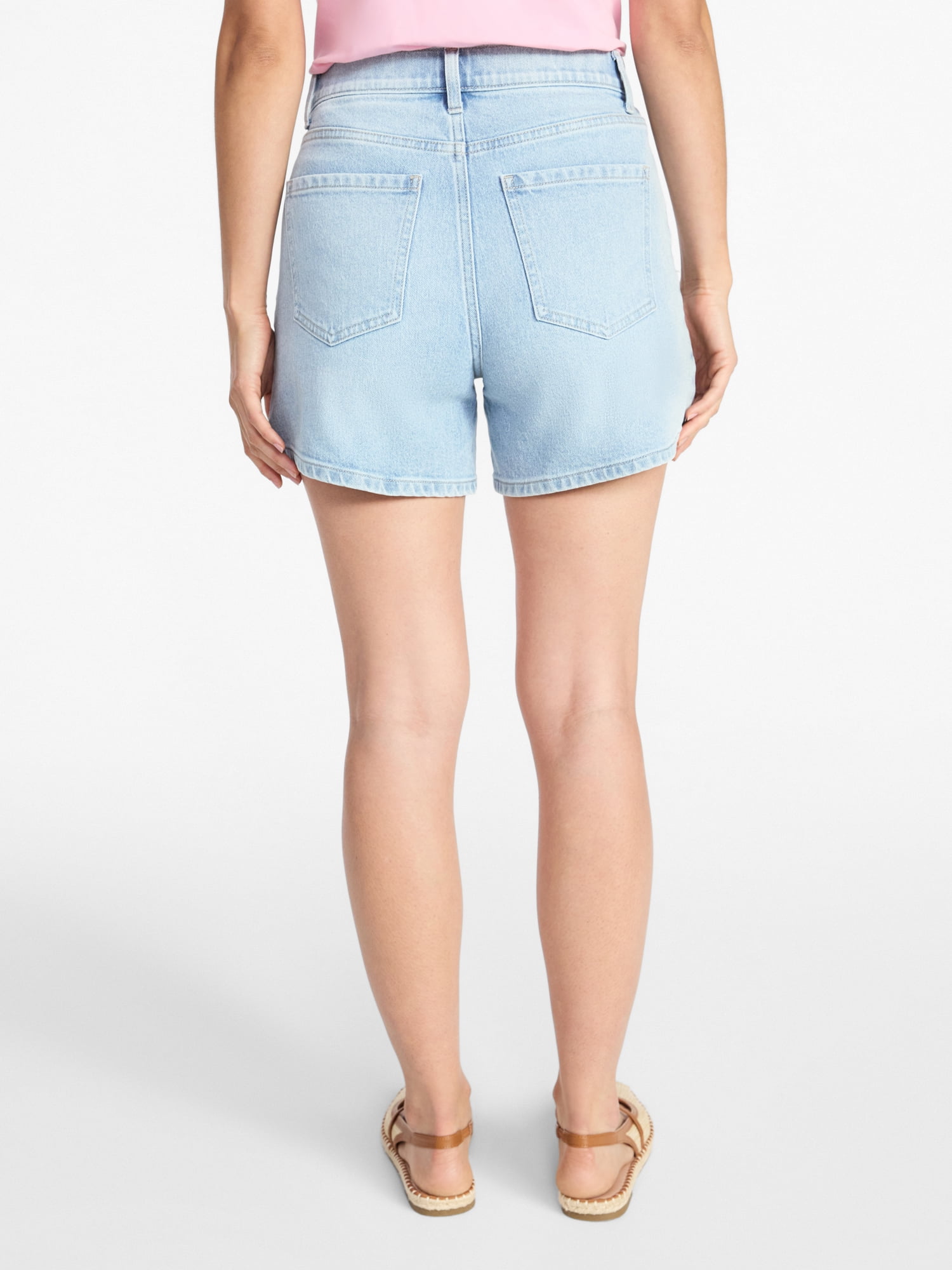 Time and Tru Women's High Rise Denim Shorts, 5" Inseam, Sizes 0-20