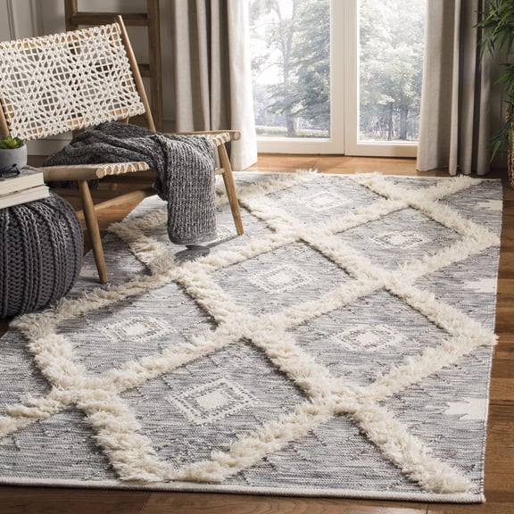 Safavieh Kenya Kensington Geometric Area Rug, Gray/Ivory, 6' x 9'
