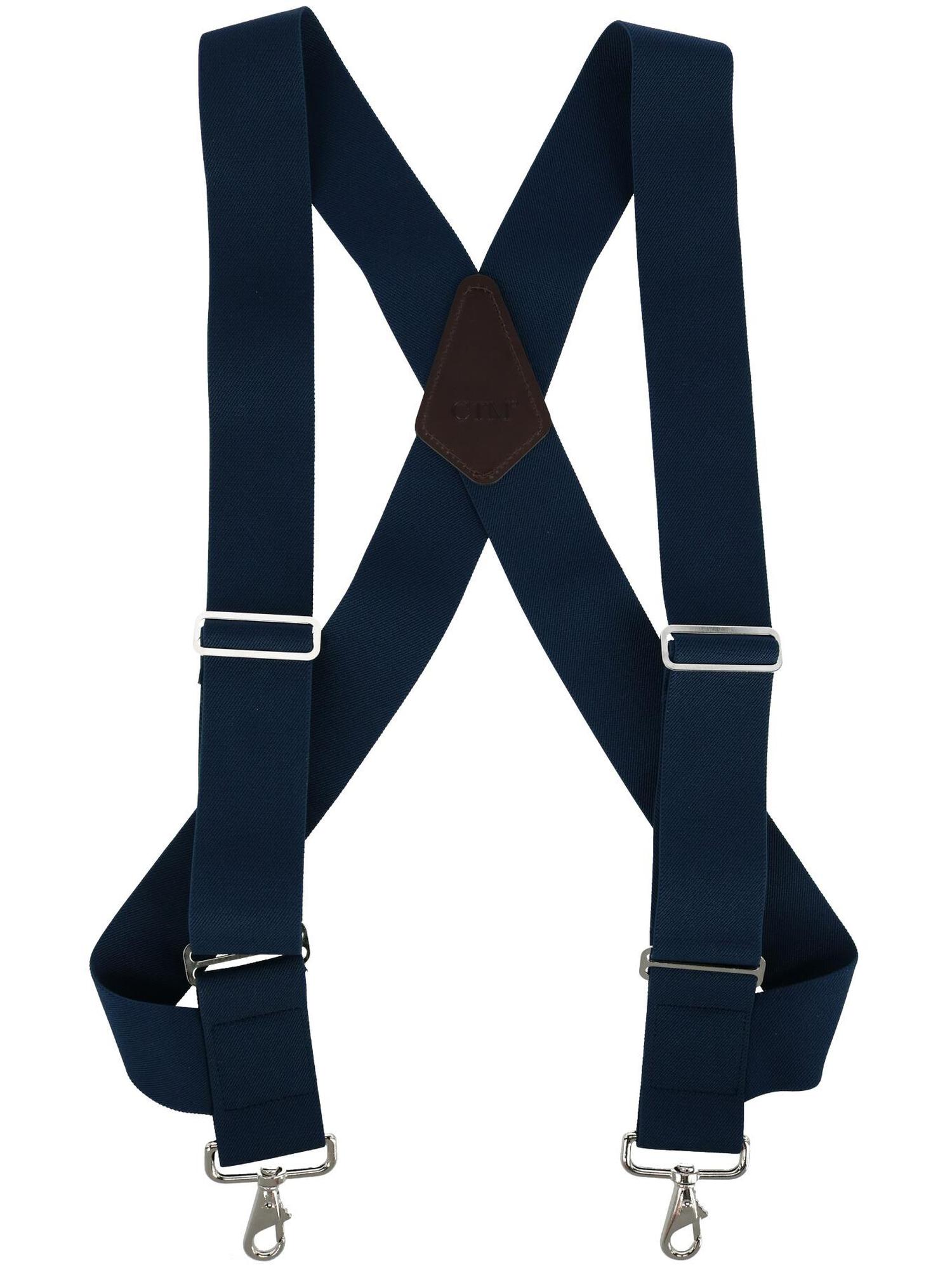 CTM Elastic Side Clip Metal Swivel Hook Trucker Suspenders (Men Big
