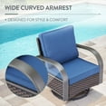 thumbnail image 5 of PARKWELL Outdoor Swivel Glider Chair Set of 2,Patio Rattan Swivel Rocking Lounge Chair with Navy Cushions for Porch Balcony Backyard,Brown Wicker, 5 of 10