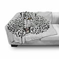 thumbnail image 2 of Safari Soft Flannel Fleece Blanket, Leopard Illustration Predator Angry Silhouette Endangered Species Amber Eyes, Cozy Plush for Indoor and Outdoor Use, 60" x 80", Black White Amber, by Ambesonne, 2 of 5