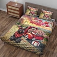 thumbnail image 3 of Be My Valentine's Scottish Terrier Truck Full of Love Flower Balloon Quilt Bedding Set Scottie Dog Lover Gifts 1 Blanket Bed Cover 2 Pillowcases - 02029, 3 of 5