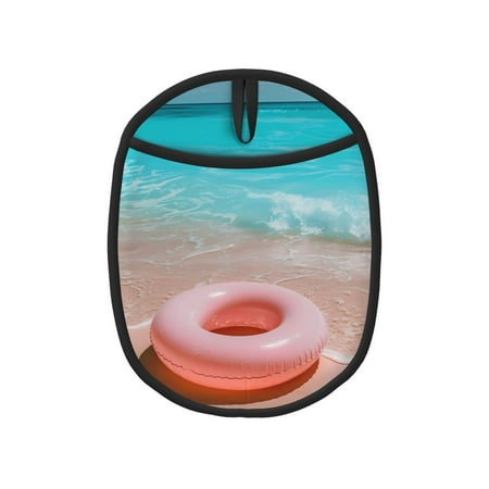 

Qekee Pink Float Ring On Beach Pattern Silicone Pot Holders Oven Mitts Heat Resistant Hot Pads Non Slip Pot Holder Towel Cloth Interior Lining