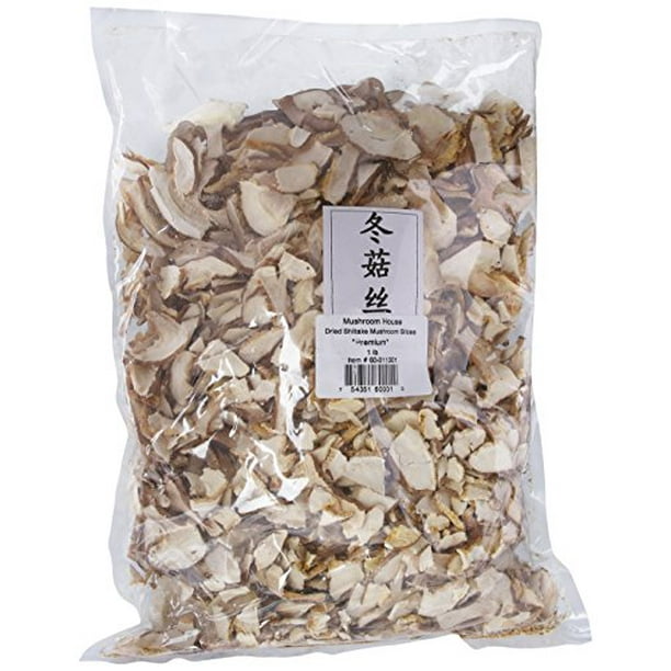 Mushroom House Dried Sliced Shiitake Mushrooms, Premium, 1 Pound Bag