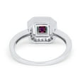 thumbnail image 3 of Halo Princess Cut Accent Ring Rainbow CZ 925 Sterling Silver Size 12, 3 of 6