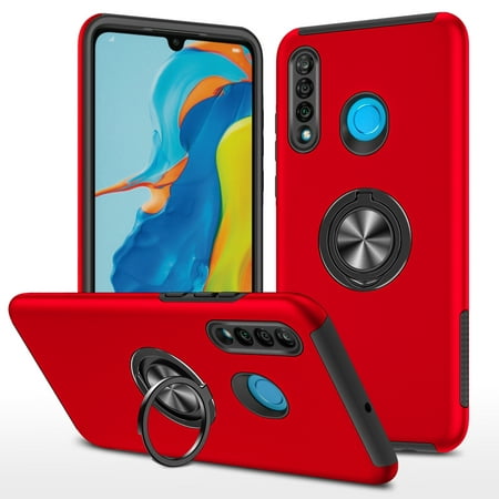 For Huawei P30 Lite PC + TPU Shockproof Magnetic Protective Case with Invisible Ring Holder