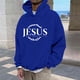 thumbnail image 1 of MHFRRA Sudadera con Capucha y Estampado de Letras, Informal, Cálida, Forrada, Cómoda, para Uso Diario y Actividades Al Aire Libre Azul, 1 of 3