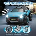 thumbnail image 3 of Arnahaishe 12V Electric Ride On Car Toy with Parents Remote Control, LED Headlights and Bluetooth Gift for Kids Aged 3-5, Blue, 3 of 13