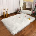 thumbnail image 4 of Faux White Fur Rug Ultra Soft Fluffy Sheepskin Fur Area Rugs for Bedroom Carpet Sofa Living Room, 4 of 5