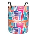 thumbnail image 2 of XMXT Collapsible Laundry Basket, Cartoon Colorful Graffiti Polyester Waterproof Laundry Hamper, 62L, 2 of 8