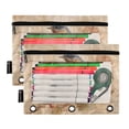 thumbnail image 5 of 2 Pack Flip Folders with Clear PVC Window Binder Pouches 3-Ring Binder Organizer for Office & Home Bluebird and Ancient Flowers, 5 of 6